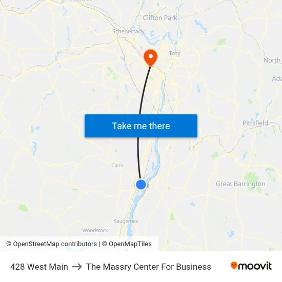 428 West Main to The Massry Center For Business map