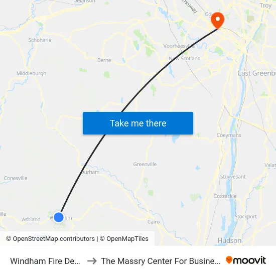 Windham Fire Dept. to The Massry Center For Business map