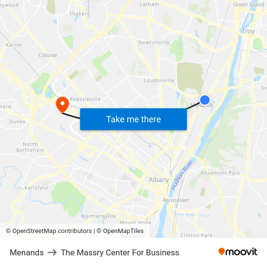 Menands to The Massry Center For Business map