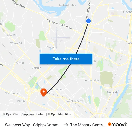Wellness Way - Cdphp/Community Care Physicians to The Massry Center For Business map