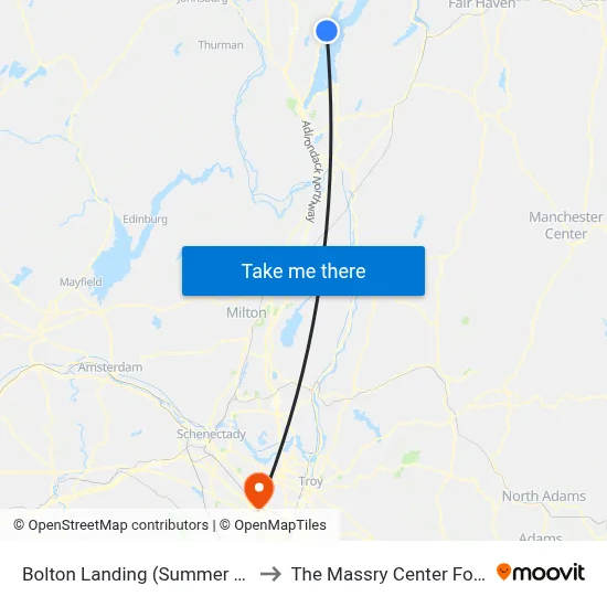 Bolton Landing (Summer Trolley Only) to The Massry Center For Business map