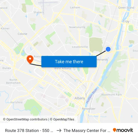 Route 378 Station - 550 Broadway to The Massry Center For Business map