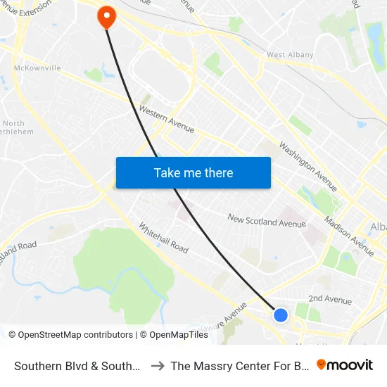 Southern Blvd & Southern Blvd to The Massry Center For Business map
