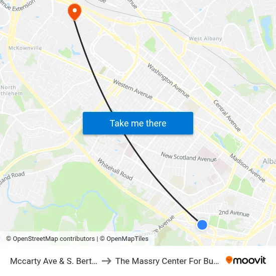 Mccarty Ave & S. Bertha St to The Massry Center For Business map