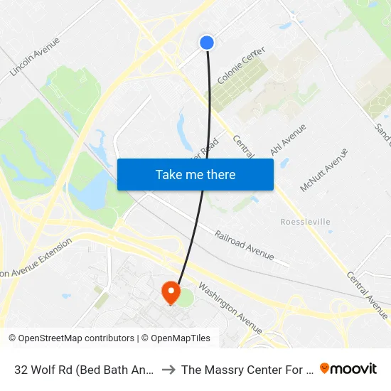 32 Wolf Rd (Bed Bath And Beyond) to The Massry Center For Business map