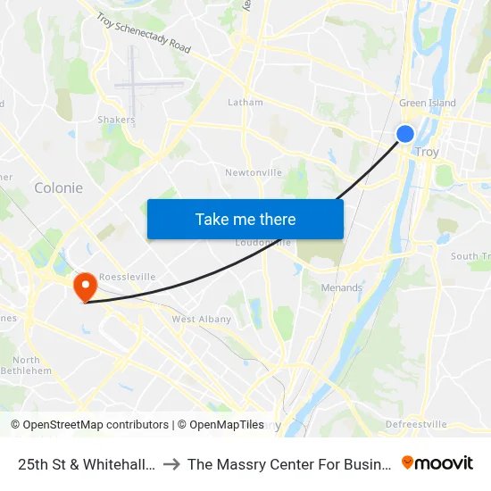 25th St & Whitehall St to The Massry Center For Business map