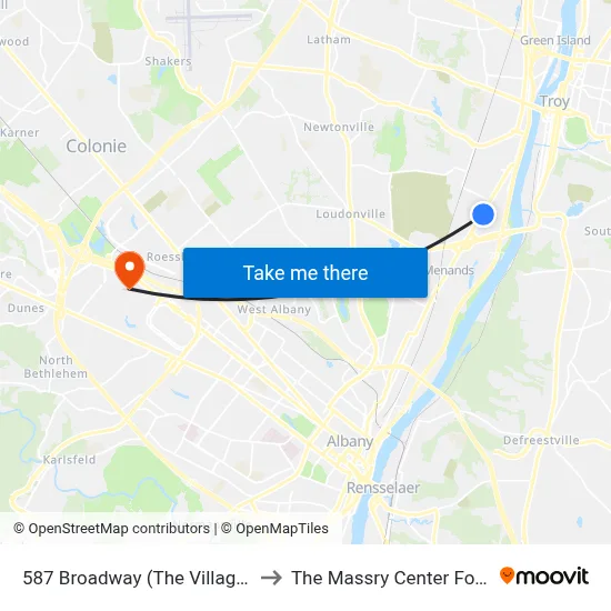 587 Broadway (The Village One Apts) to The Massry Center For Business map