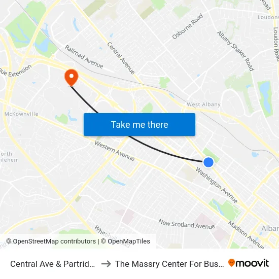 Central Ave & Partridge St to The Massry Center For Business map