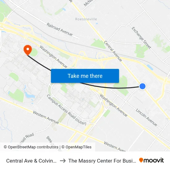 Central Ave & Colvin Ave to The Massry Center For Business map
