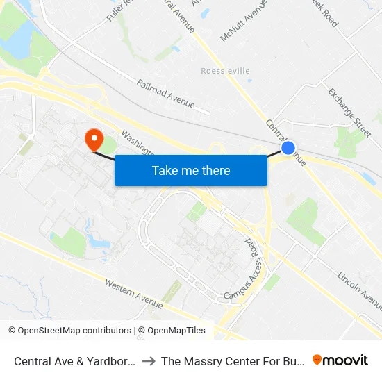 Central Ave & Yardboro Ave to The Massry Center For Business map
