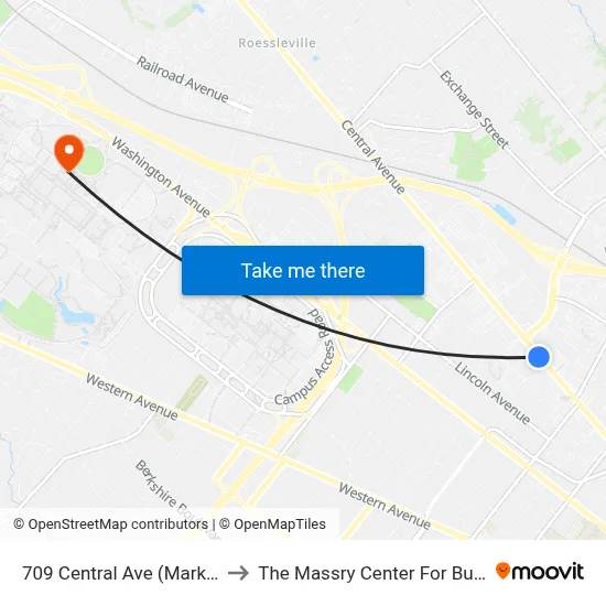 709 Central Ave (Market 32) to The Massry Center For Business map