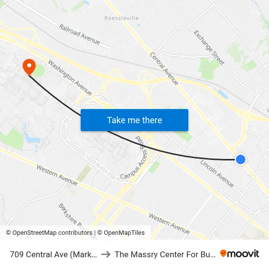 709 Central Ave (Market 32) to The Massry Center For Business map