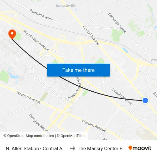 N. Allen Station - Central Ave & N. Allen St to The Massry Center For Business map