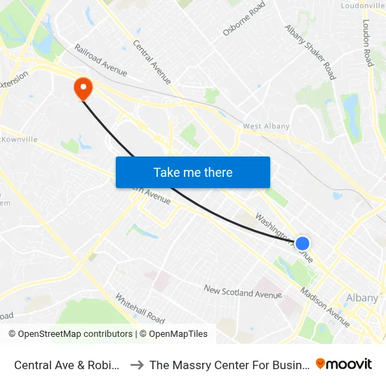 Central Ave & Robin St to The Massry Center For Business map