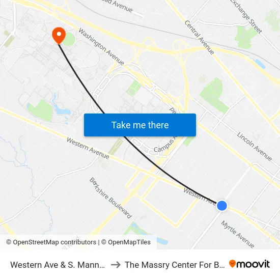 Western Ave & S. Manning Blvd to The Massry Center For Business map