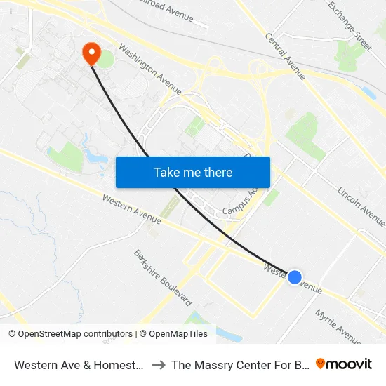 Western Ave & Homestead Ave to The Massry Center For Business map