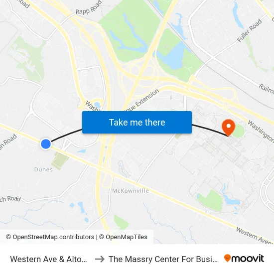 Western Ave & Alton Rd to The Massry Center For Business map