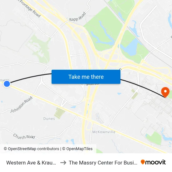 Western Ave & Kraus Rd to The Massry Center For Business map