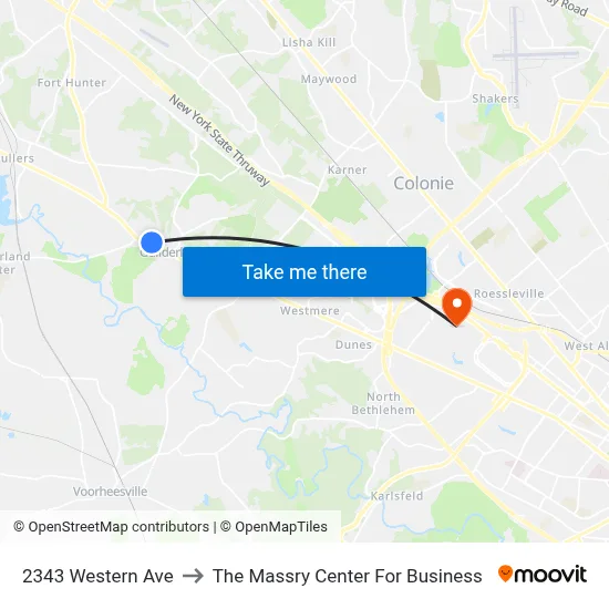 2343 Western Ave to The Massry Center For Business map