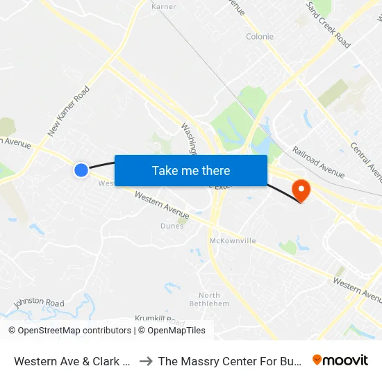 Western Ave & Clark Pkwy to The Massry Center For Business map