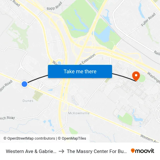 Western Ave & Gabriel Terr to The Massry Center For Business map