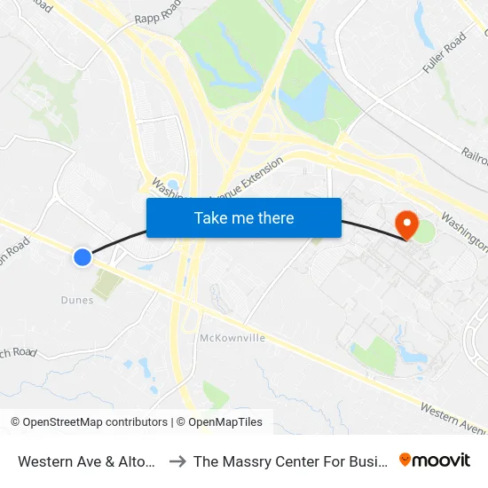 Western Ave & Alton Rd to The Massry Center For Business map