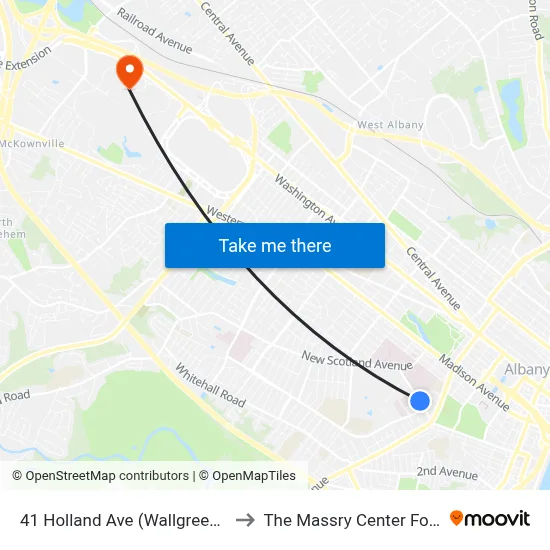 41 Holland Ave (Wallgreen Pharmacy) to The Massry Center For Business map