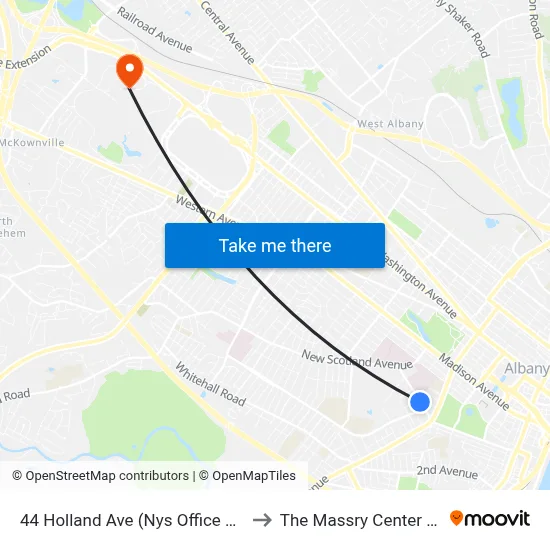 44 Holland Ave (Nys Office Of Mental Health) to The Massry Center For Business map