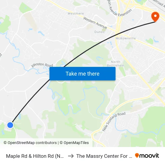 Maple Rd & Hilton Rd (Nature Bus) to The Massry Center For Business map