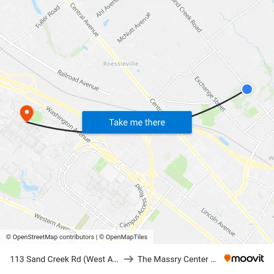 113 Sand Creek Rd (West Albany Fire Dept) to The Massry Center For Business map