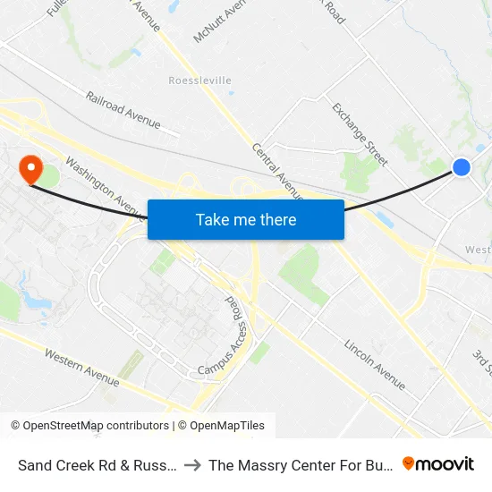 Sand Creek Rd & Russell Rd to The Massry Center For Business map