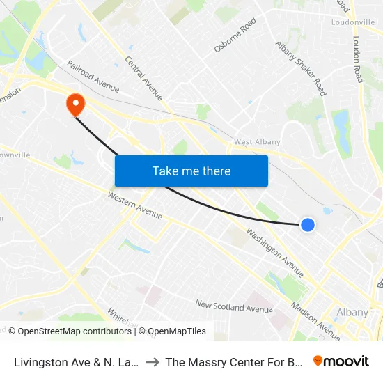 Livingston Ave & N. Lake Ave to The Massry Center For Business map