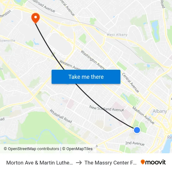Morton Ave & Martin Luther King Jr. Blvd to The Massry Center For Business map