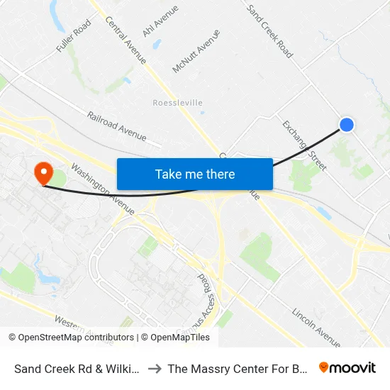 Sand Creek Rd & Wilkins Ave to The Massry Center For Business map