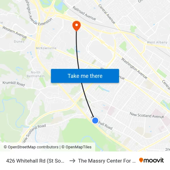 426 Whitehall Rd  (St Sophia Apts) to The Massry Center For Business map