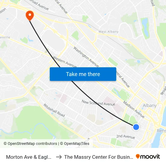 Morton Ave & Eagle St to The Massry Center For Business map