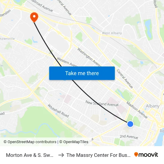 Morton Ave & S. Swan St to The Massry Center For Business map