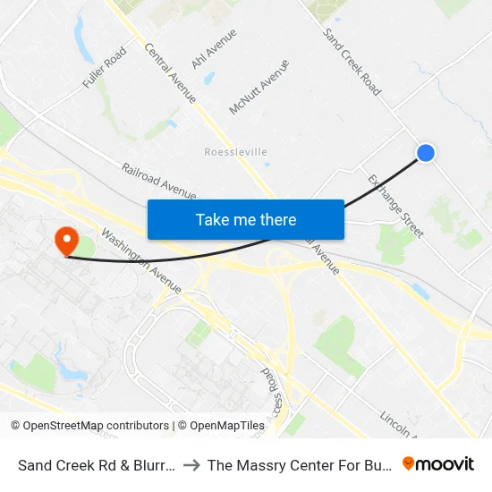 Sand Creek Rd & Blurry Ave to The Massry Center For Business map