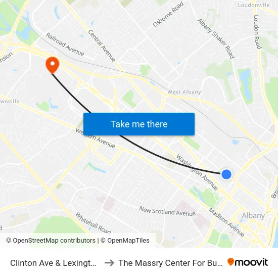 Clinton Ave & Lexington Ave to The Massry Center For Business map