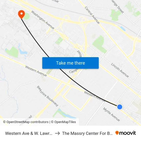 Western Ave & W. Lawrence St to The Massry Center For Business map