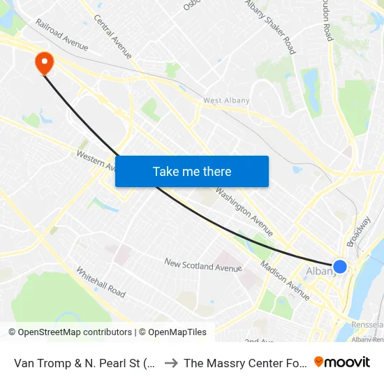 Van Tromp & N. Pearl St (Empire Live) to The Massry Center For Business map
