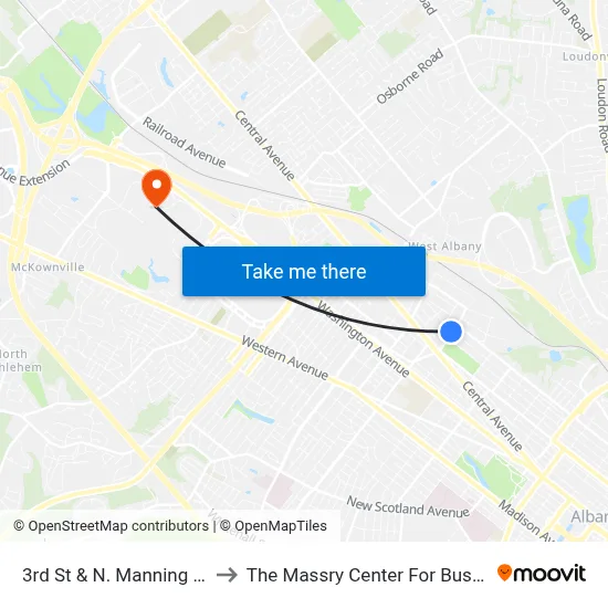 3rd St & N. Manning Blvd to The Massry Center For Business map