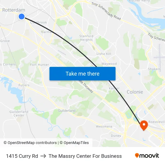 1415 Curry Rd to The Massry Center For Business map
