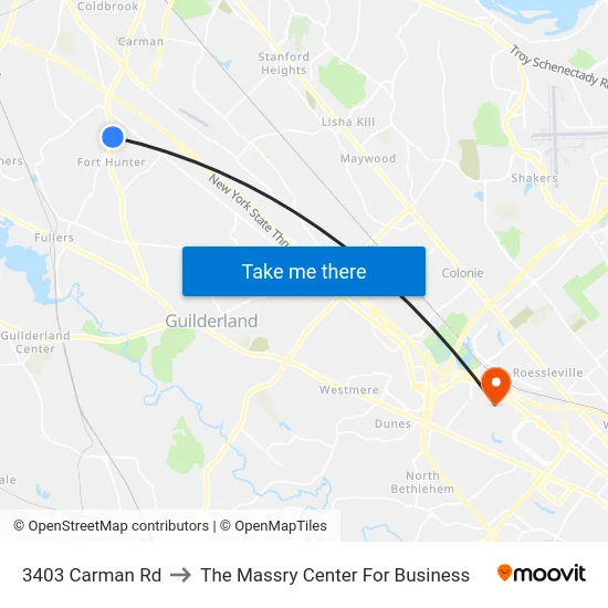 3403 Carman Rd to The Massry Center For Business map