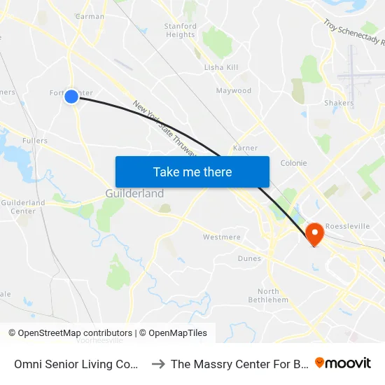 Omni Senior Living Community to The Massry Center For Business map