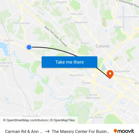 Carman Rd & Ann Dr to The Massry Center For Business map