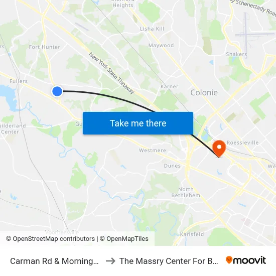 Carman Rd & Morningside Dr to The Massry Center For Business map