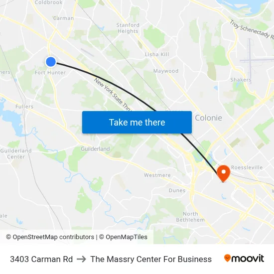 3403 Carman Rd to The Massry Center For Business map