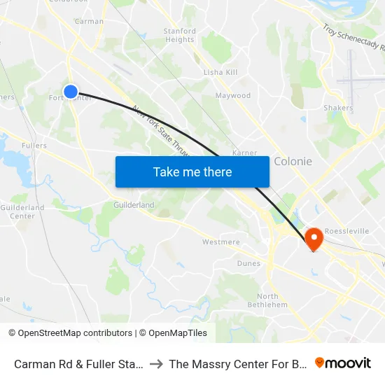 Carman Rd & Fuller Station Rd to The Massry Center For Business map
