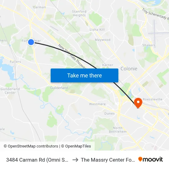 3484 Carman Rd (Omni Senior Living) to The Massry Center For Business map